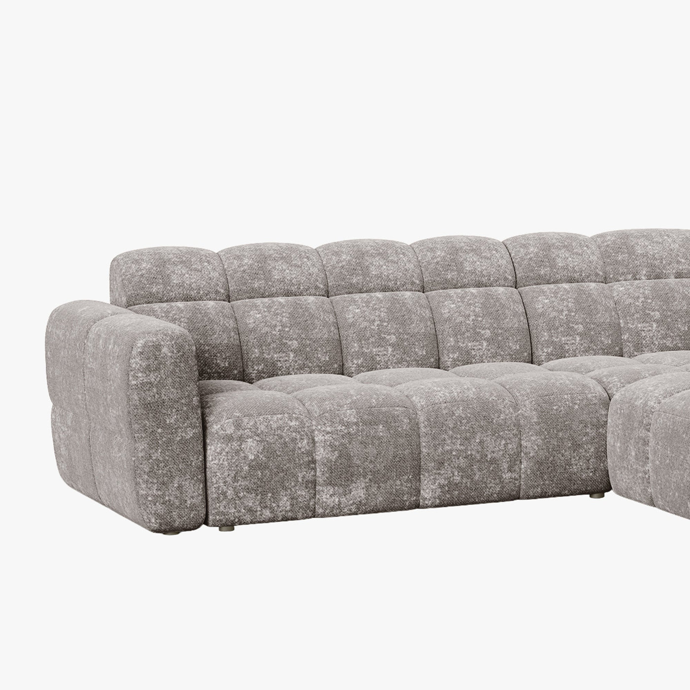 BELIZ Canapé d'angle en tissu taupe - Angle droit - Canapés d'angle - Mobilier Deco