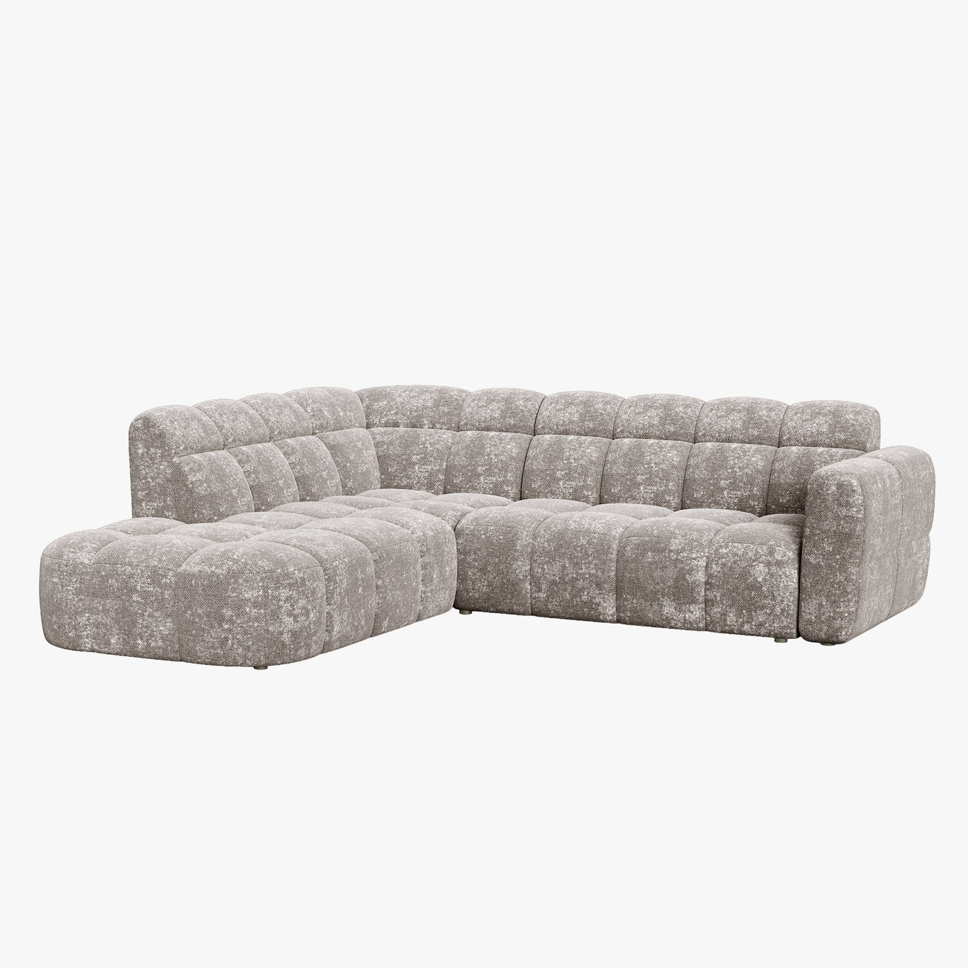 BELIZ Canapé d'angle en tissu taupe - Angle gauche - Canapés d'angle - Mobilier Deco