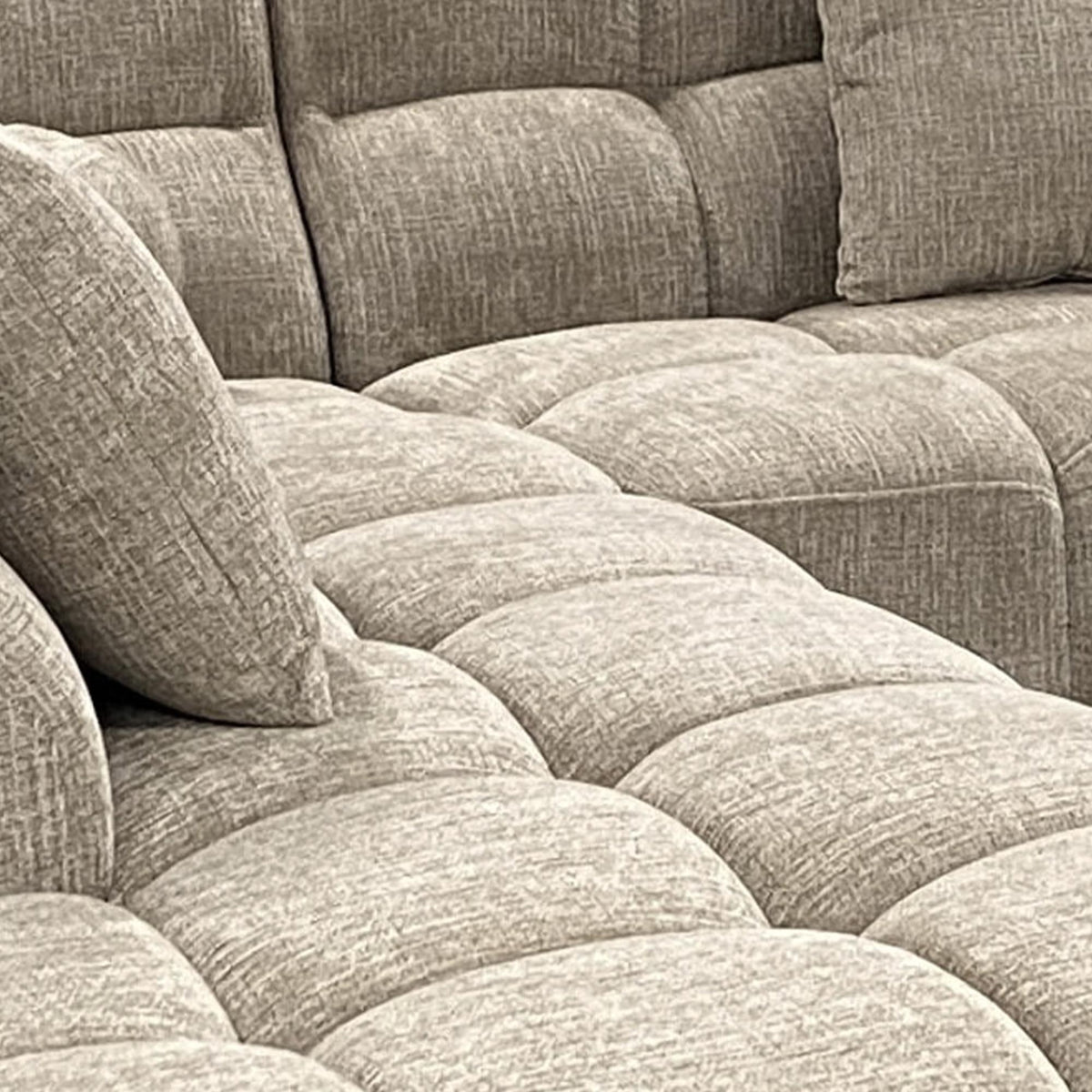BELIZ XL Canapé panoramique tissu beige - Angle droit - Canapés panoramiques - Mobilier Deco
