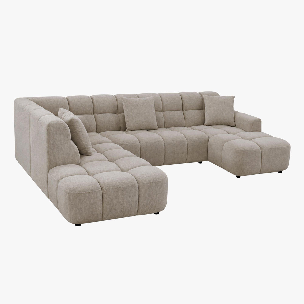 BELIZ XL Canapé panoramique tissu beige - Angle droit - Canapés panoramiques - Mobilier Deco