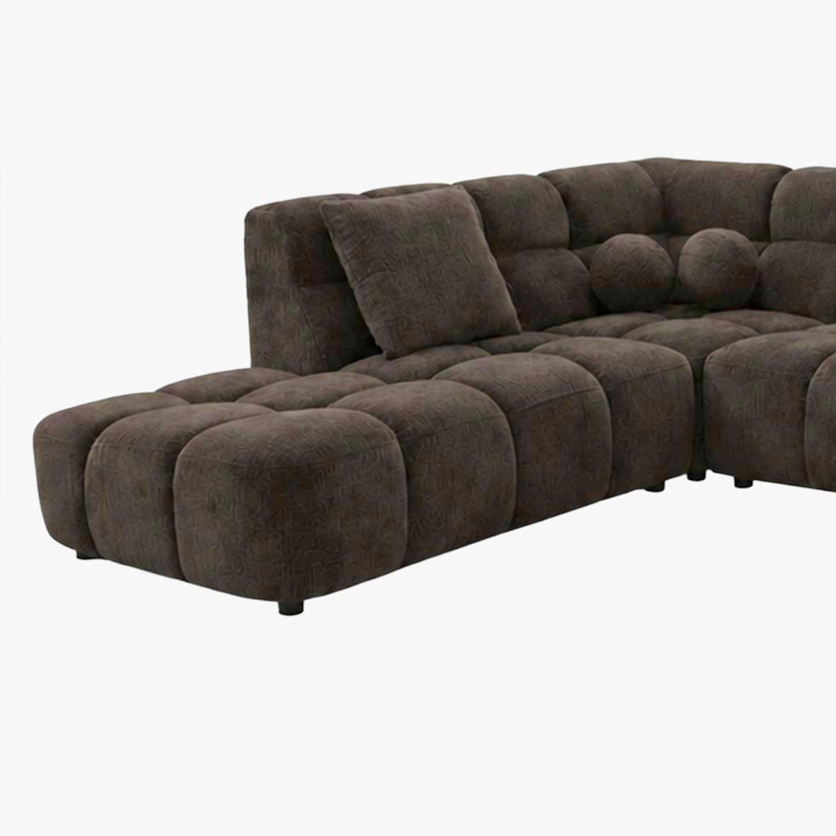 BELIZ XL Canapé panoramique tissu noir - Angle droit - Canapés panoramiques - Mobilier Deco