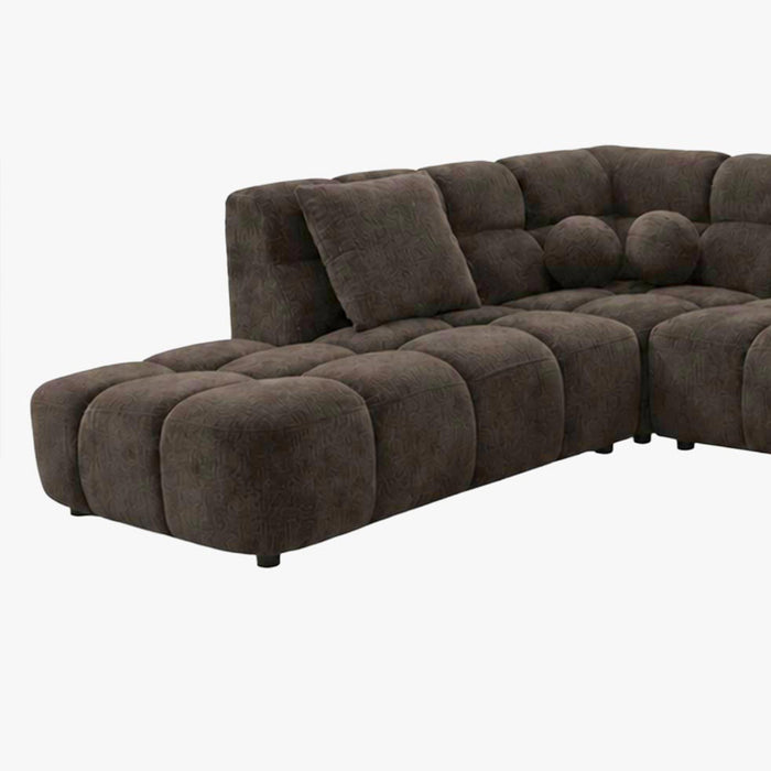BELIZ XL Canapé panoramique tissu marron foncé - Angle droit