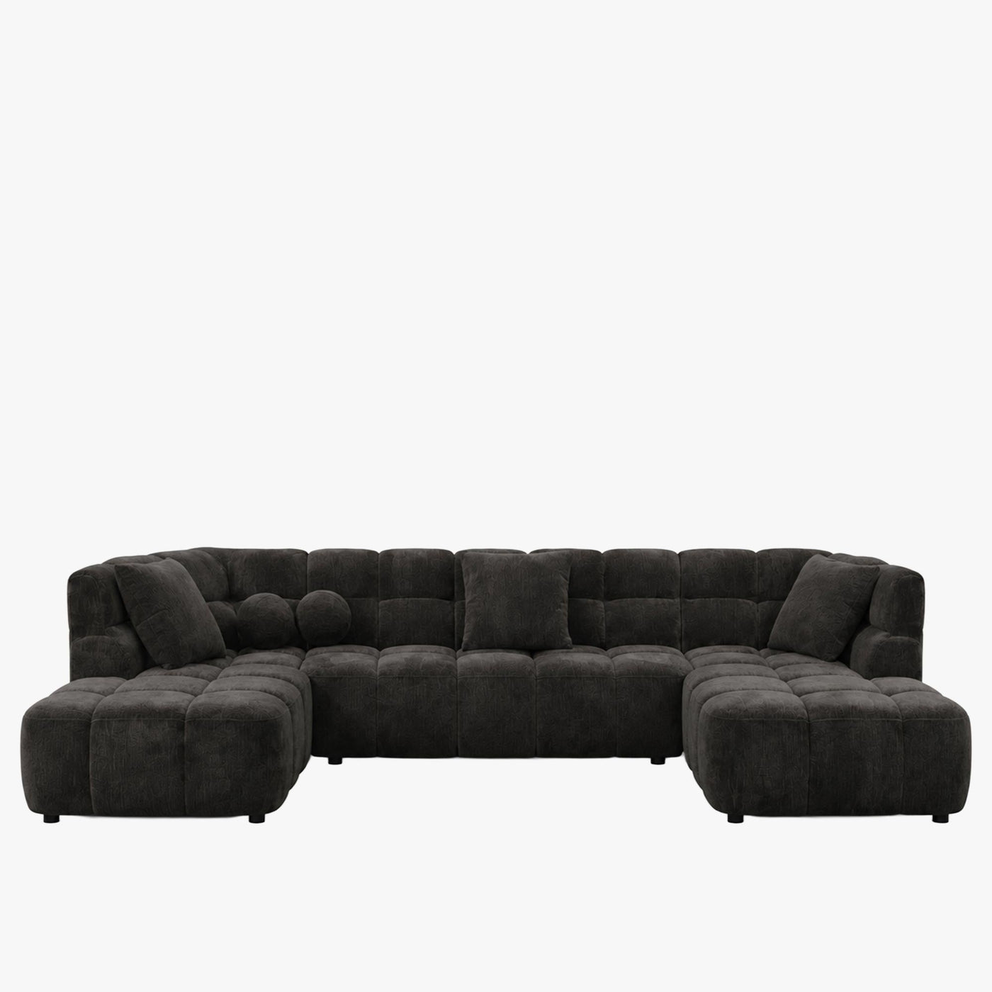 BELIZ XL Canapé panoramique tissu noir - Angle droit - Canapés panoramiques - Mobilier Deco