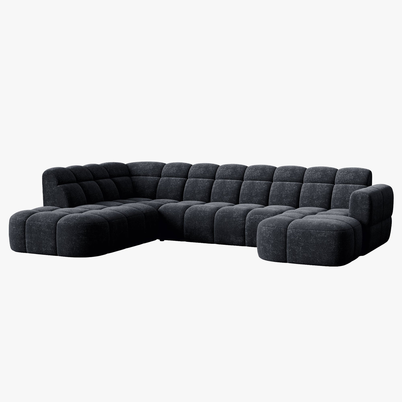 BELIZ XL Canapé panoramique tissu noir - Angle droit - Canapés panoramiques - Mobilier Deco