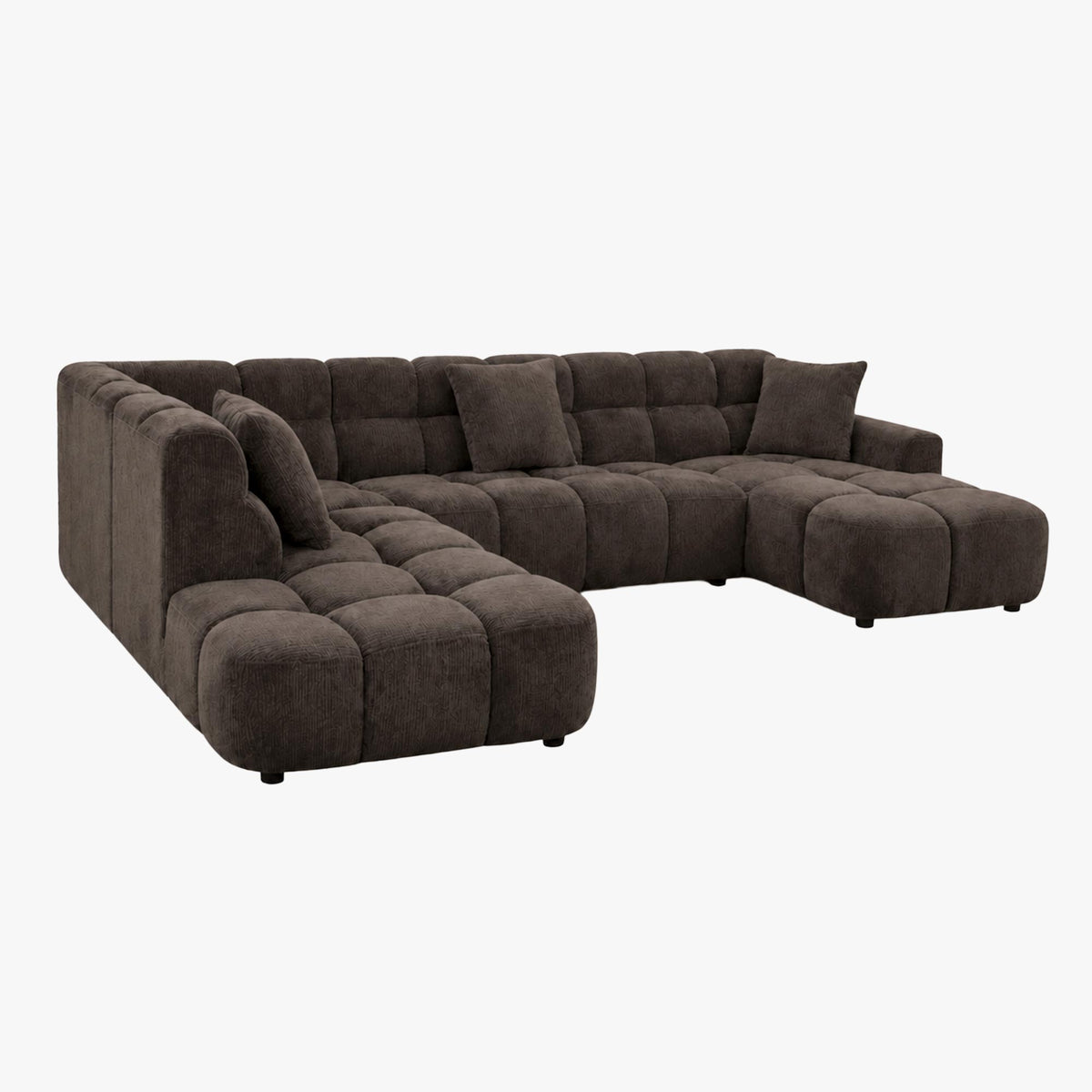 BELIZ XL Canapé panoramique tissu noir - Angle droit - Canapés panoramiques - Mobilier Deco