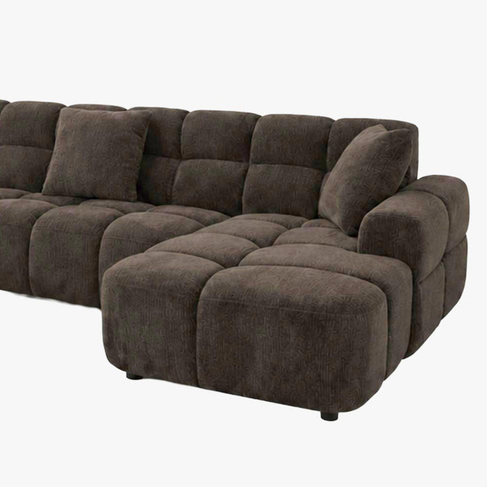 BELIZ XL Canapé panoramique tissu marron foncé - Angle droit