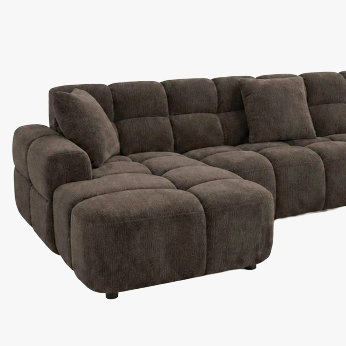 BELIZ XL Canapé panoramique tissu noir - Angle gauche - Canapés panoramiques - Mobilier Deco