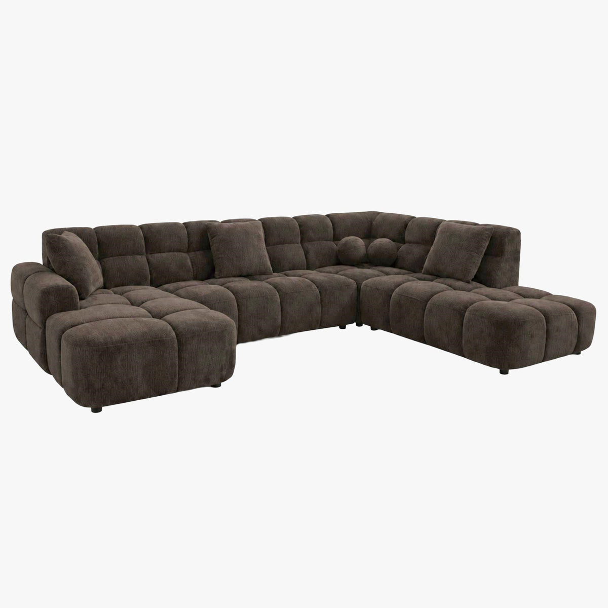 BELIZ XL Canapé panoramique tissu noir - Angle gauche - Canapés panoramiques - Mobilier Deco