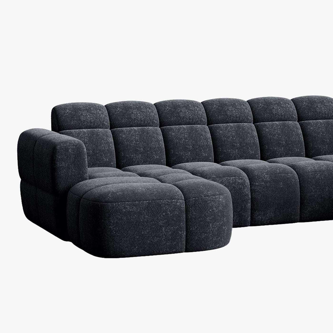 BELIZ XL Canapé panoramique tissu noir - Angle gauche - Canapés panoramiques - Mobilier Deco