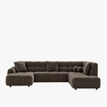 BELIZ XL Canapé panoramique tissu marron foncé - Angle gauche