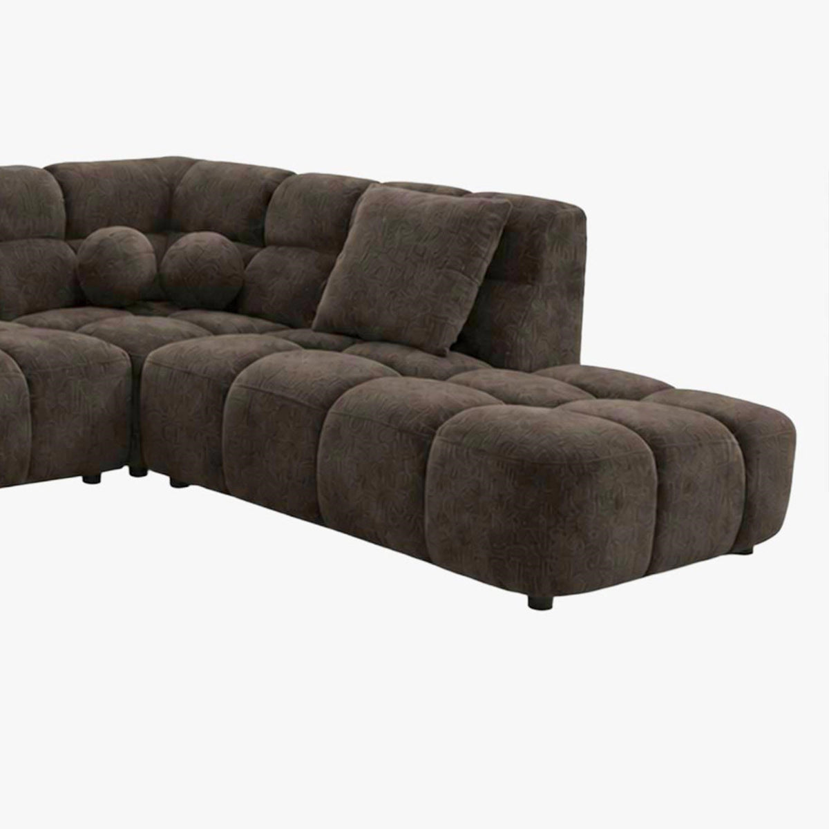 BELIZ XL Canapé panoramique tissu noir - Angle gauche - Canapés panoramiques - Mobilier Deco