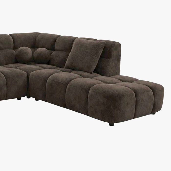 BELIZ XL Canapé panoramique tissu marron foncé - Angle gauche