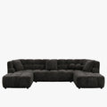 BELIZ XL Canapé panoramique tissu noir - Angle gauche