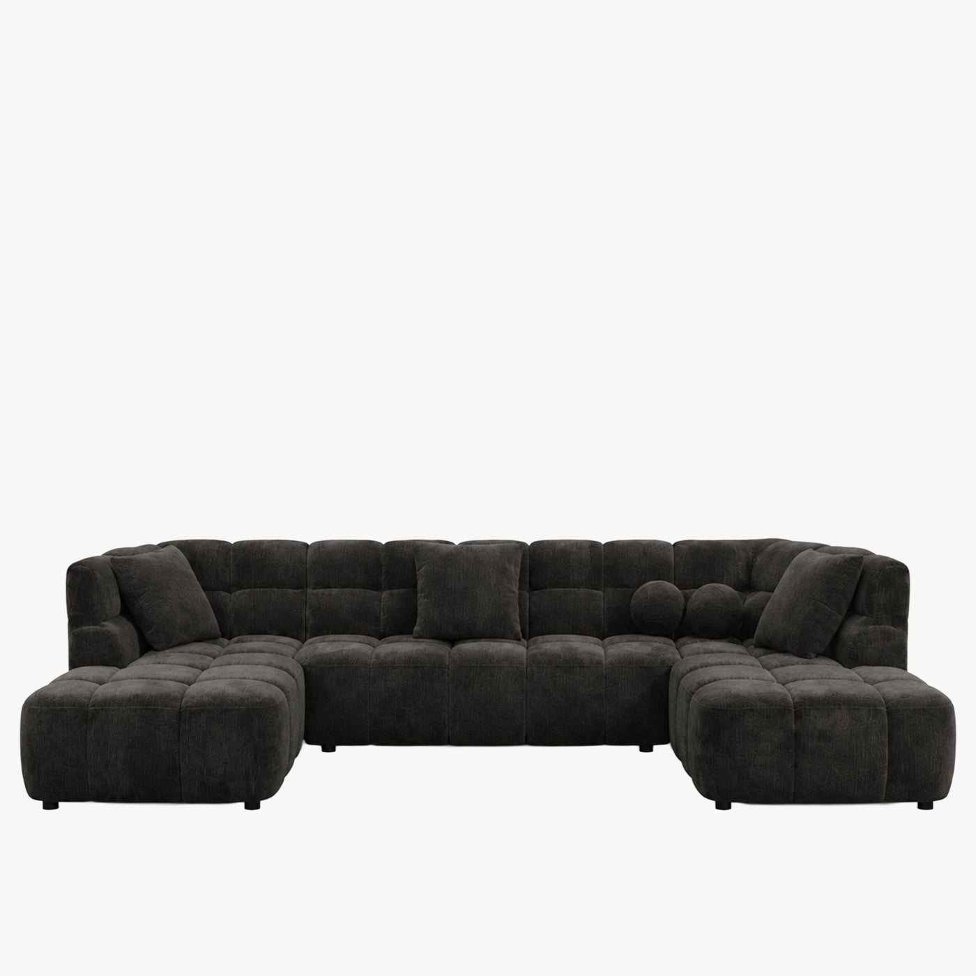 BELIZ XL Canapé panoramique tissu noir - Angle gauche - Canapés panoramiques - Mobilier Deco