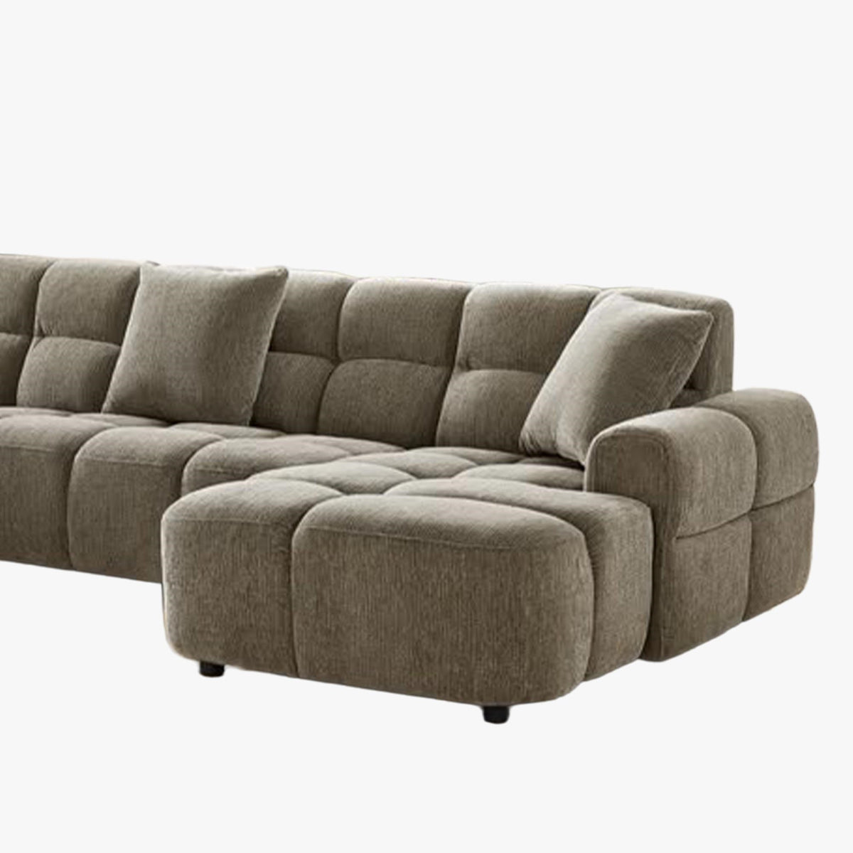 BELIZ XL Canapé panoramique tissu taupe - Angle droit - Canapés panoramiques - Mobilier Deco