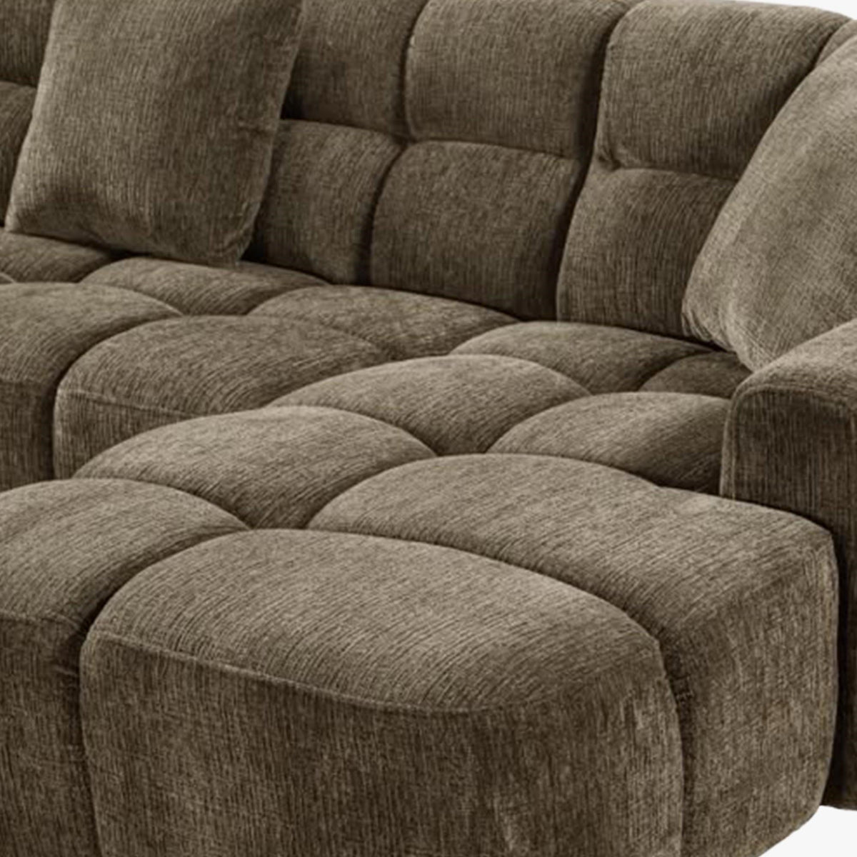 BELIZ XL Canapé panoramique tissu taupe - Angle droit - Canapés panoramiques - Mobilier Deco