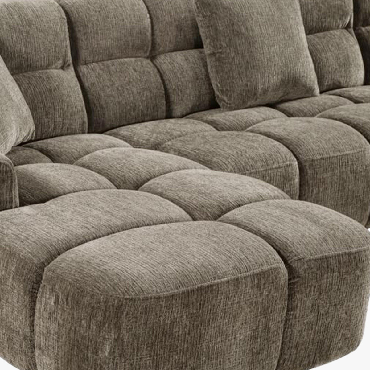 BELIZ XL Canapé panoramique tissu taupe - Angle gauche - Canapés panoramiques - Mobilier Deco