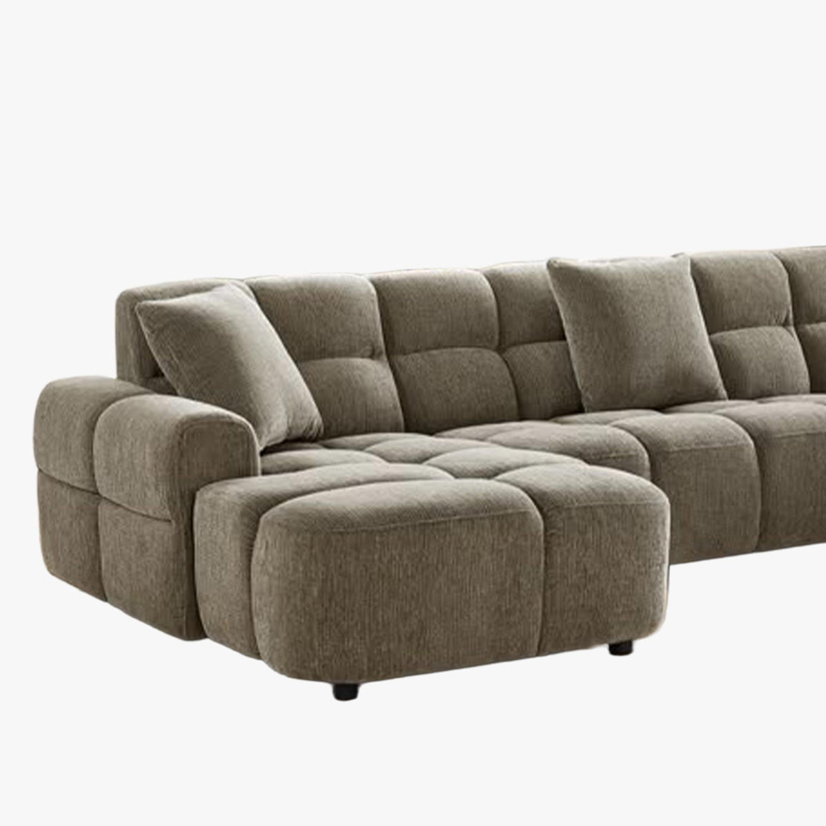 BELIZ XL Canapé panoramique tissu taupe - Angle gauche - Canapés panoramiques - Mobilier Deco