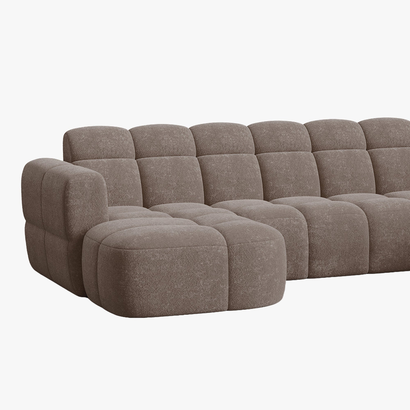 BELIZ XL Canapé panoramique tissu taupe foncé - Angle gauche - Canapés panoramiques - Mobilier Deco