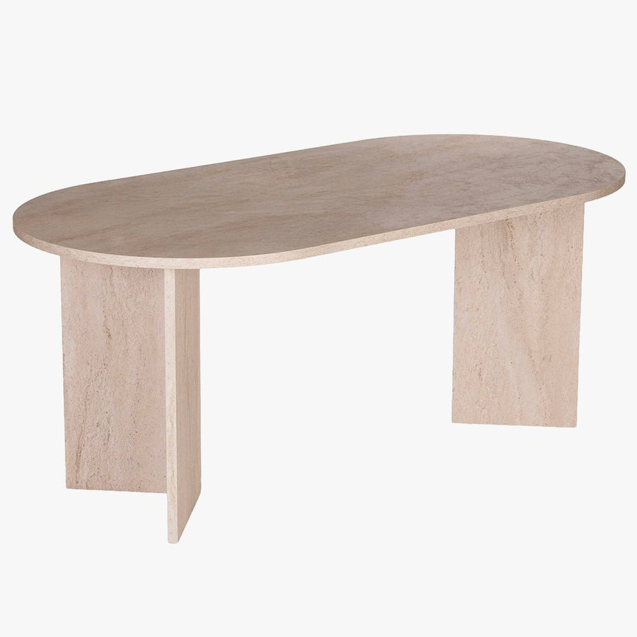 BELORA Table à manger ovale beige 180 cm — aperçu vidéo