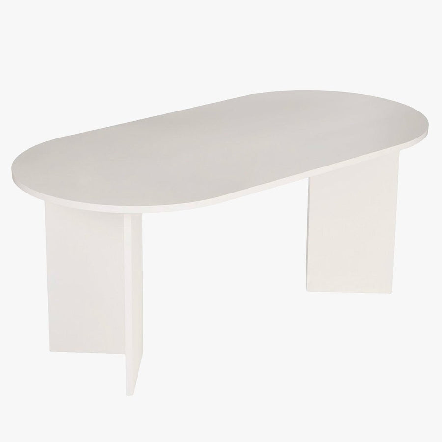 BELORA Table à manger ovale couleur bois blanc 180 cm — aperçu vidéo