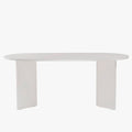 BELORA Table à manger ovale couleur bois blanc 180 cm