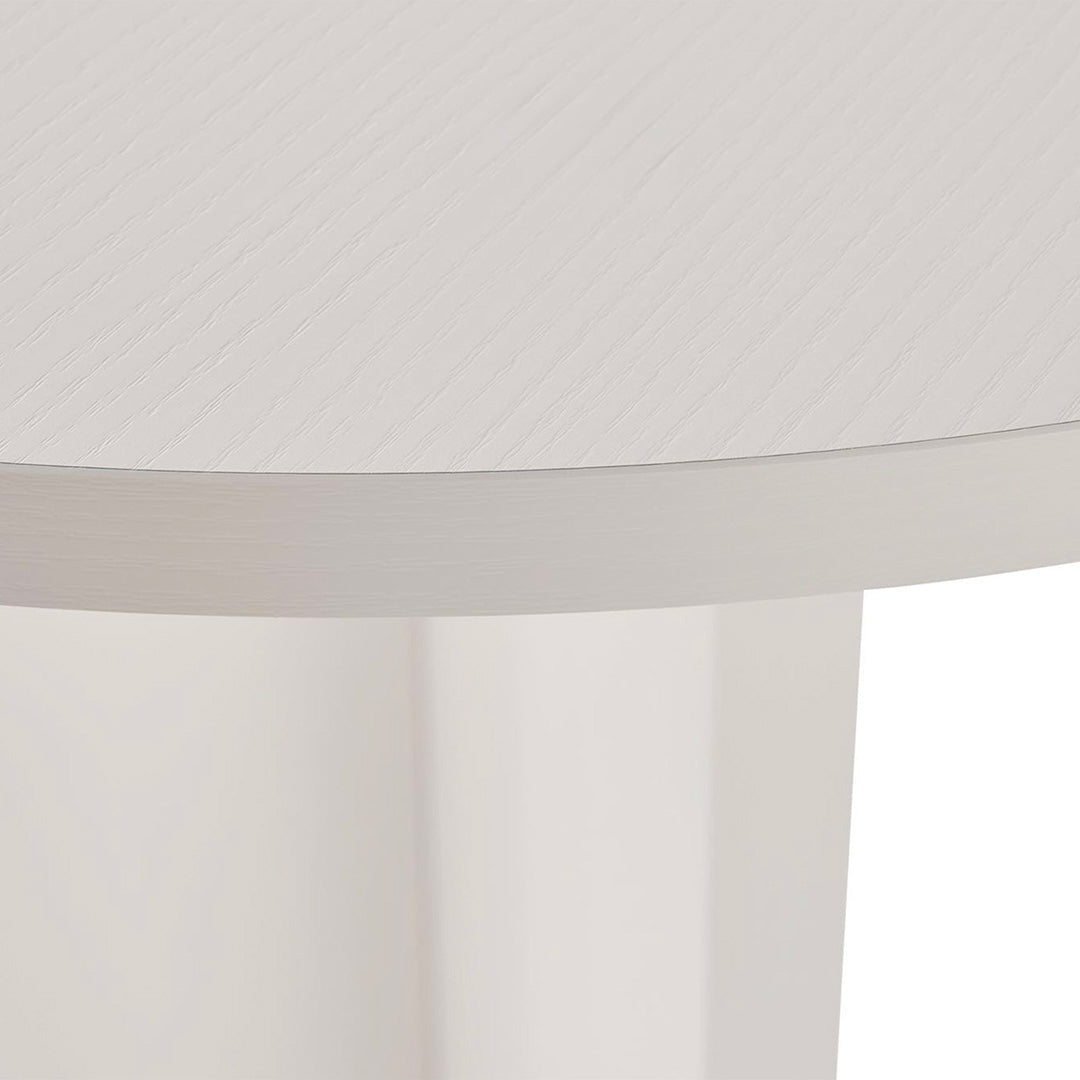 BELORA Table à manger ovale couleur bois blanc 180 cm - Table à manger - Mobilier Deco