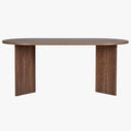 BELORA Table à manger ovale couleur bois foncé 180 cm