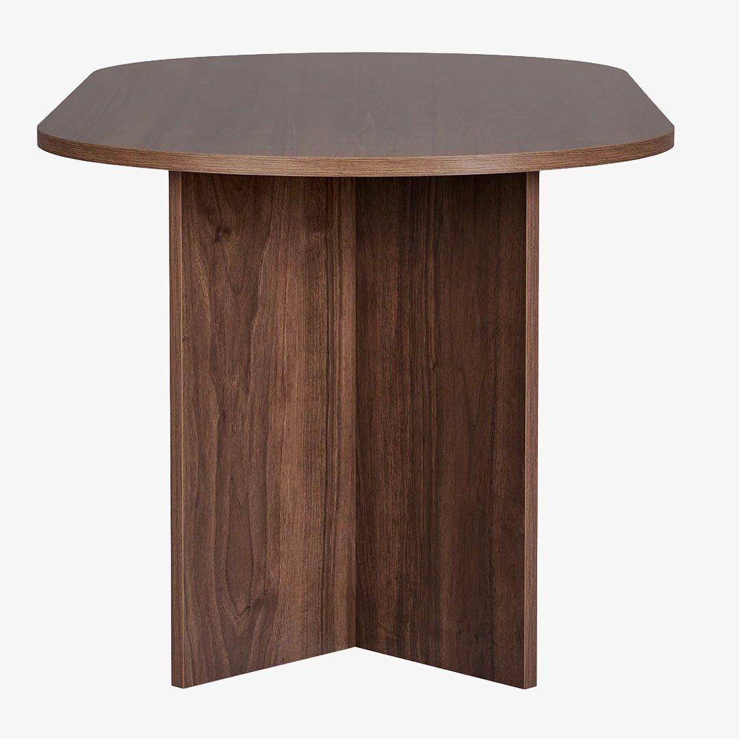 BELORA Table à manger ovale couleur bois foncé 180 cm - Table à manger - Mobilier Deco