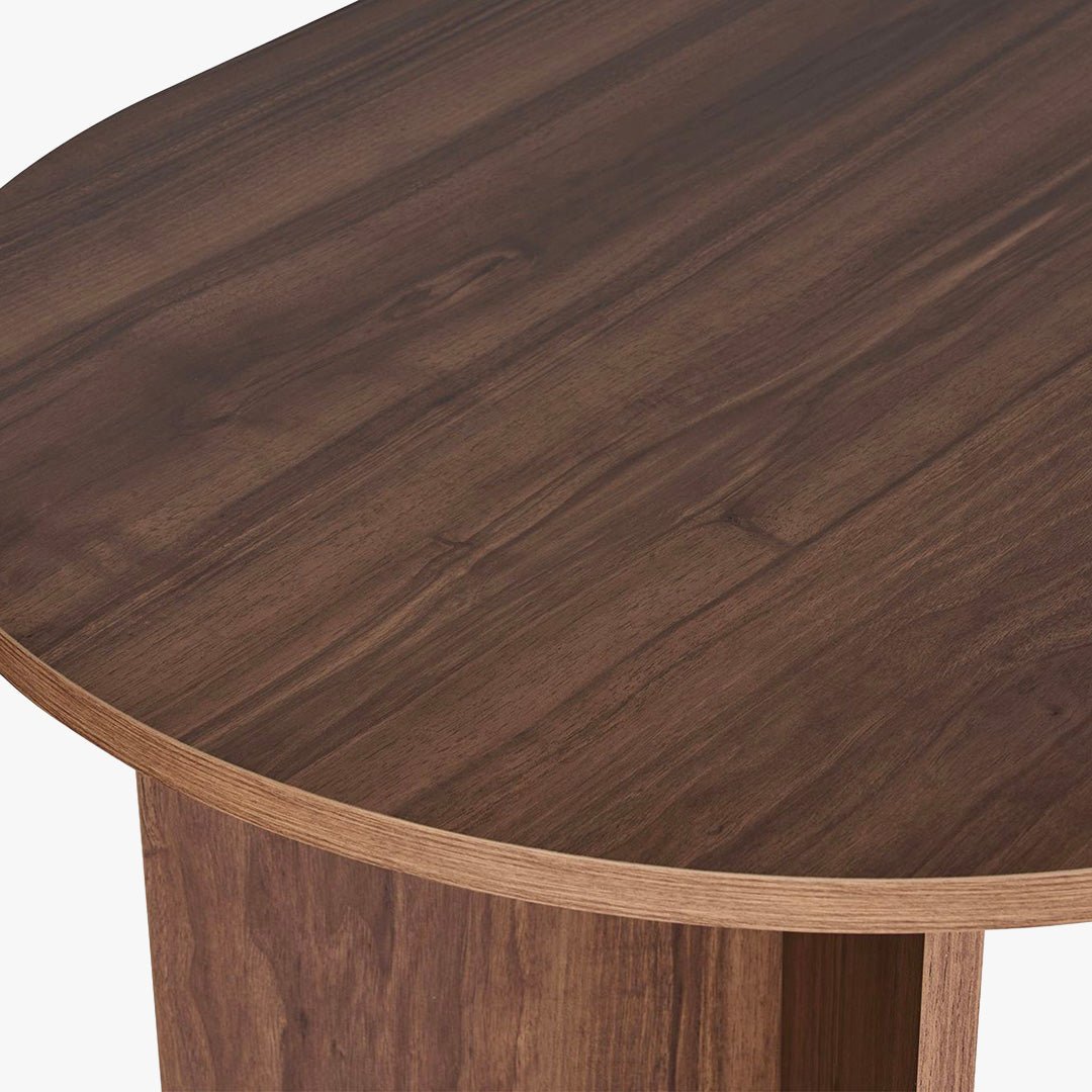 BELORA Table à manger ovale couleur bois foncé 180 cm - Table à manger - Mobilier Deco
