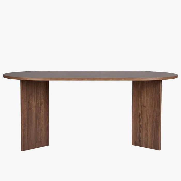 BELORA Table à manger ovale couleur bois foncé 180 cm – Table à manger – vue 2