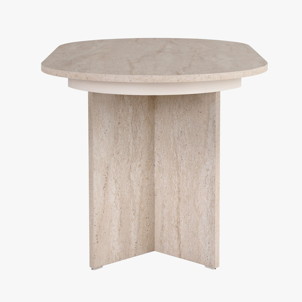BELORA XL Table à manger extensible ovale beige 160-200 cm - Mobilier Deco