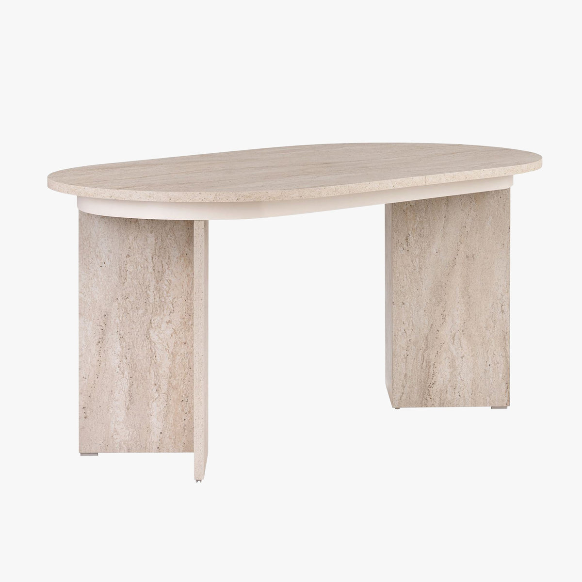 BELORA XL Table à manger extensible ovale beige 160-200 cm - Mobilier Deco