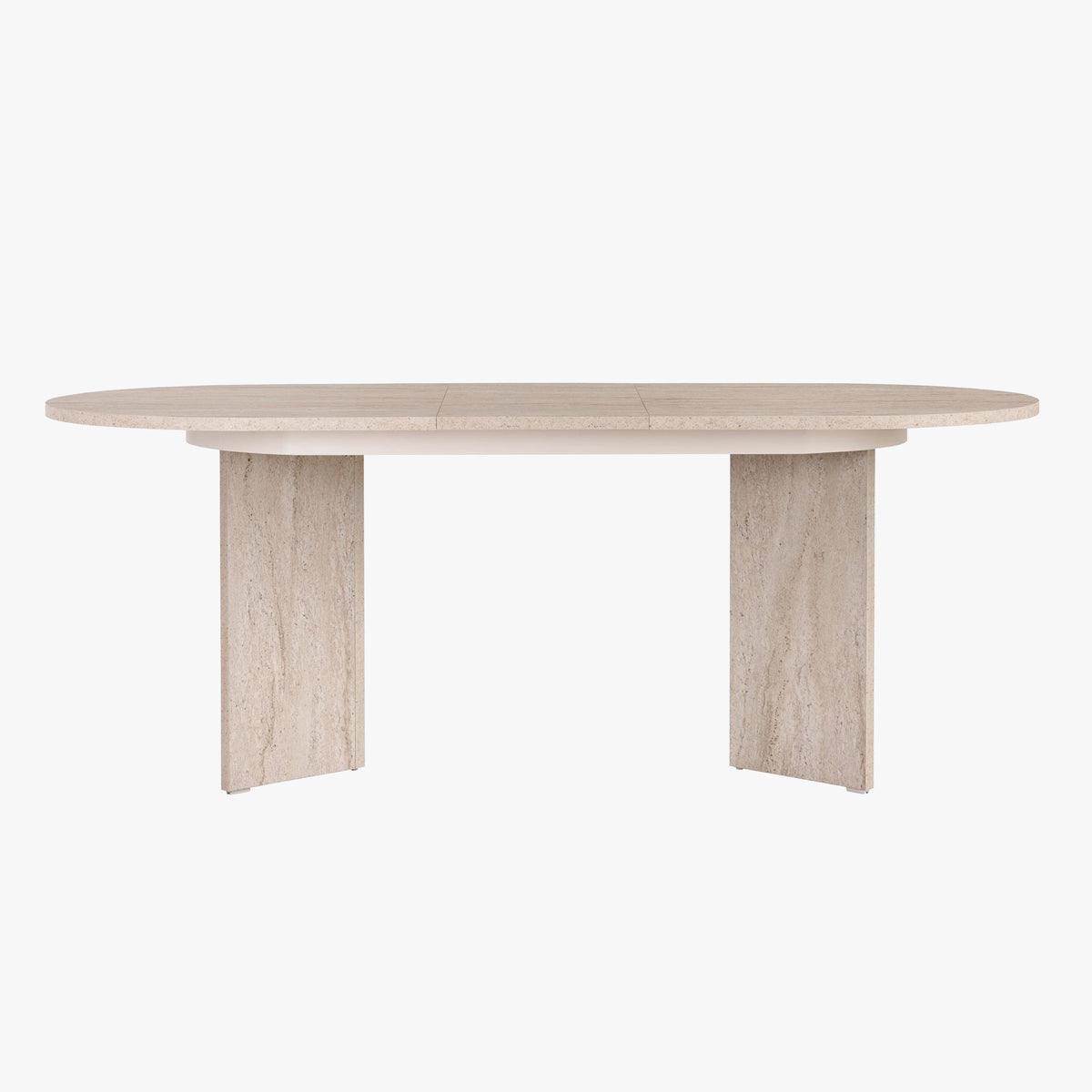 BELORA XL Table à manger extensible ovale beige 160-200 cm - Mobilier Deco