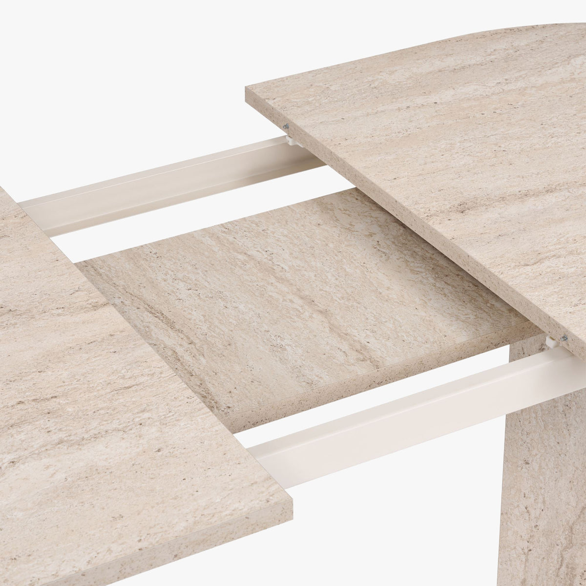 BELORA XL Table à manger extensible ovale beige 160-200 cm - Mobilier Deco