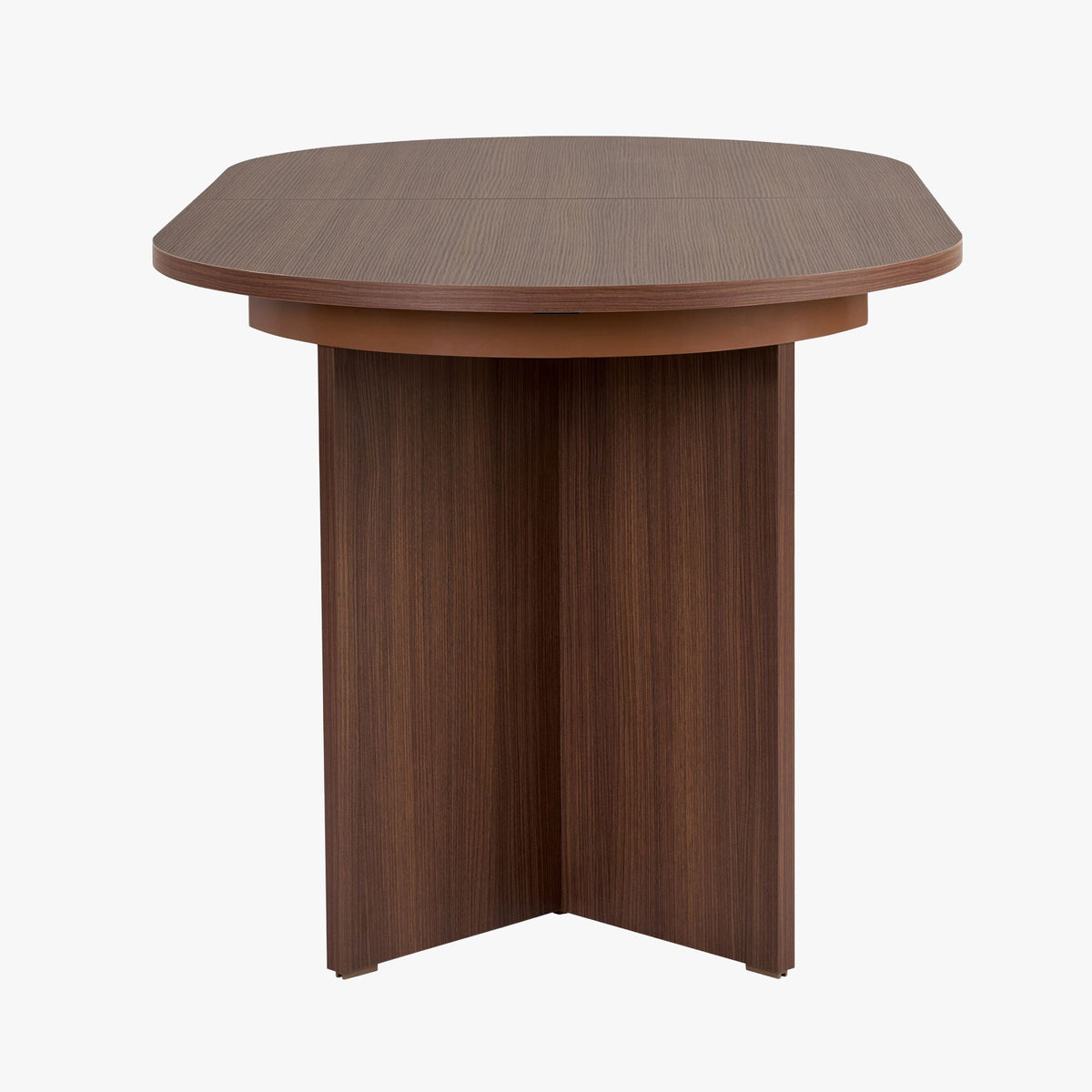 BELORA XL Table à manger extensible ovale couleur bois foncé 160-200 cm - Mobilier Deco