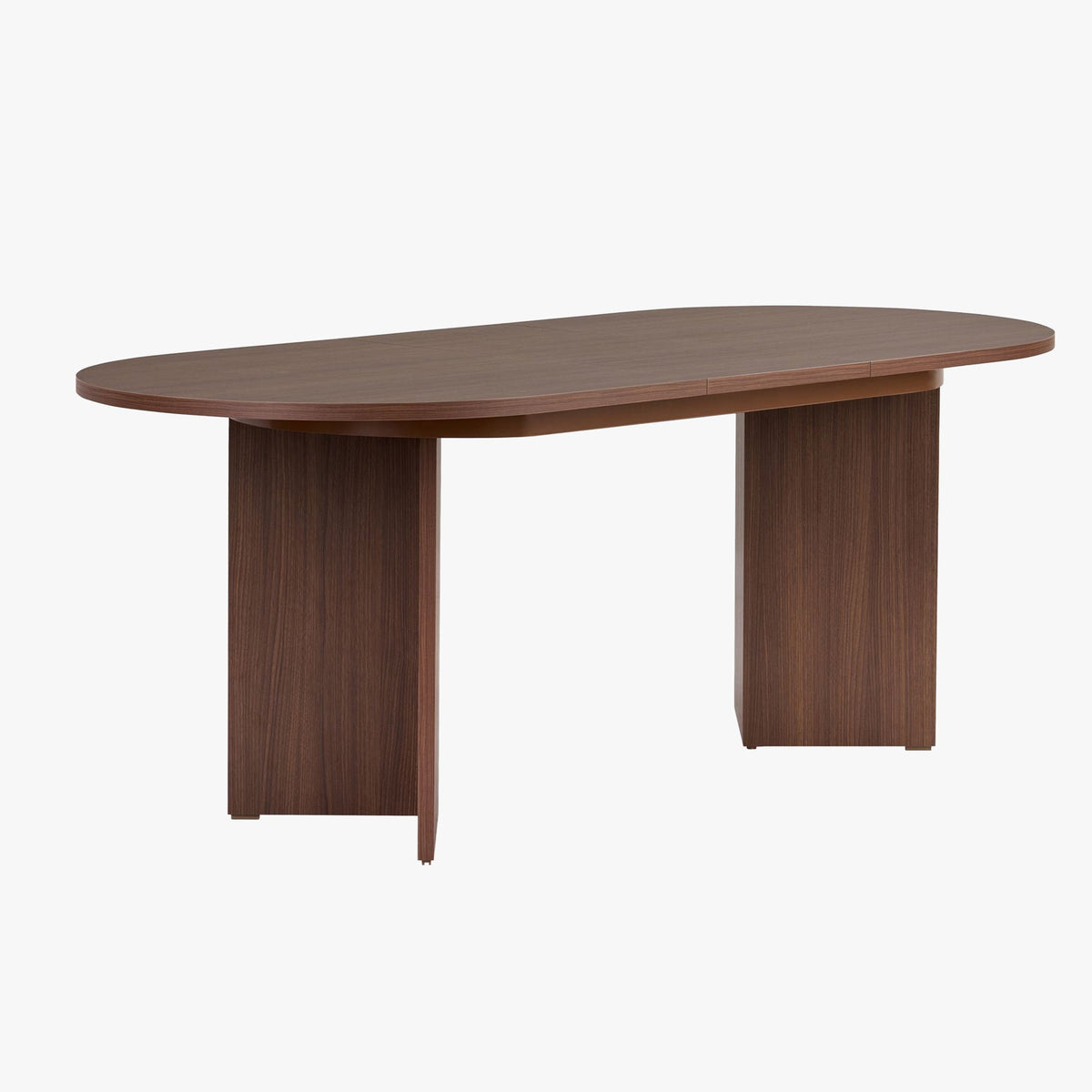 BELORA XL Table à manger extensible ovale couleur bois foncé 160-200 cm - Mobilier Deco