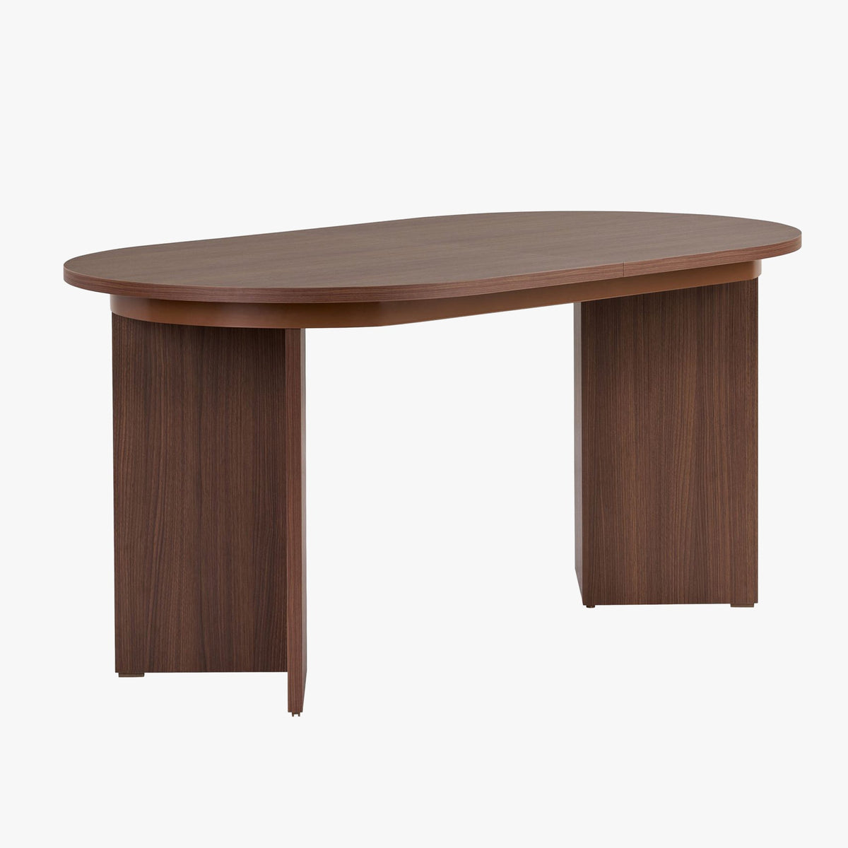 BELORA XL Table à manger extensible ovale couleur bois foncé 160-200 cm - Mobilier Deco