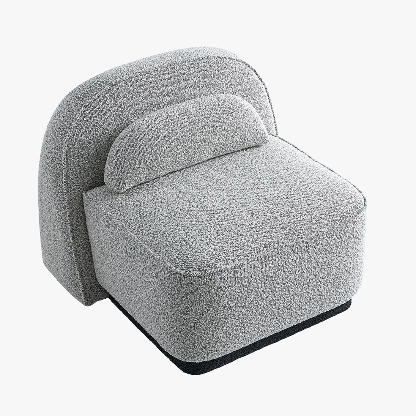 BERY Fauteuil pivotant en tissu bouclette gris - Fauteuils - Mobilier Deco