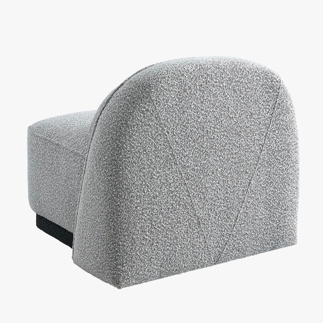 BERY Fauteuil pivotant en tissu bouclette gris - Fauteuils - Mobilier Deco