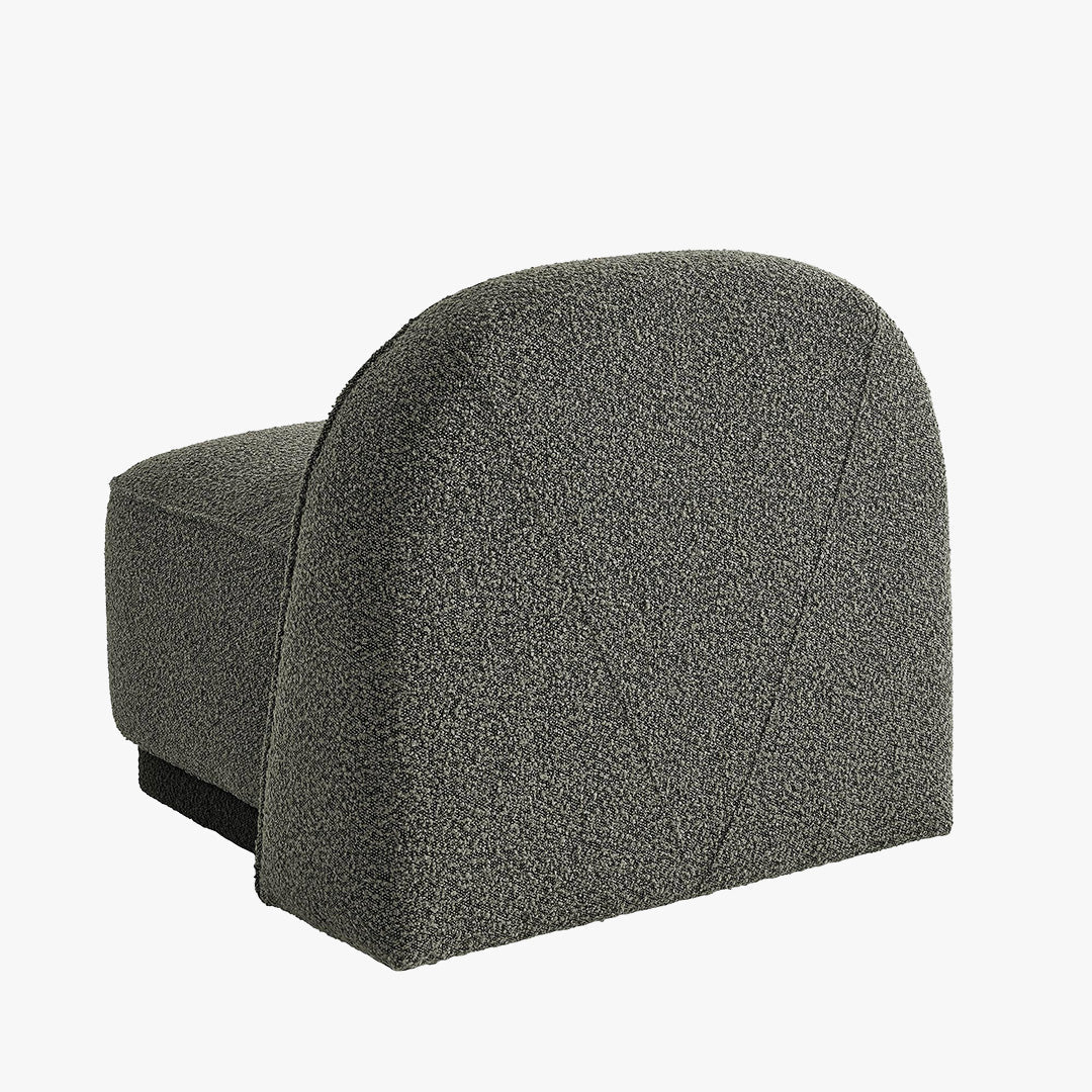 BERY Fauteuil pivotant en tissu bouclette vert - Fauteuils - Mobilier Deco