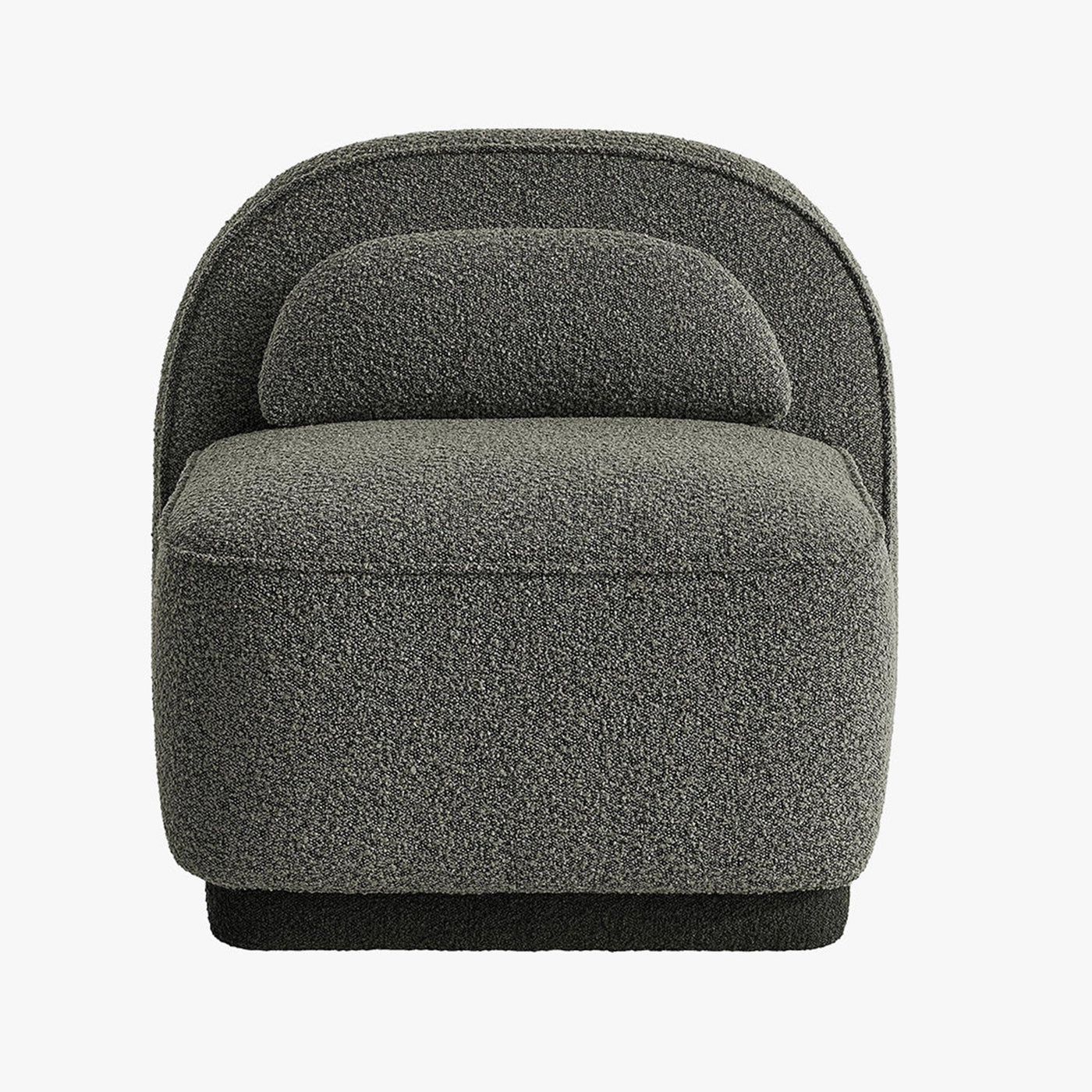 BERY Fauteuil pivotant en tissu bouclette vert - Fauteuils - Mobilier Deco