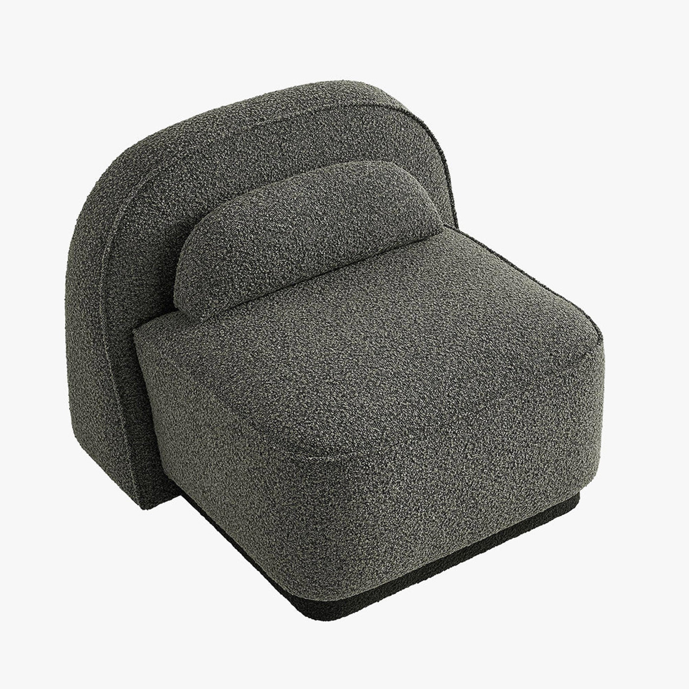 BERY Fauteuil pivotant en tissu bouclette vert - Fauteuils - Mobilier Deco