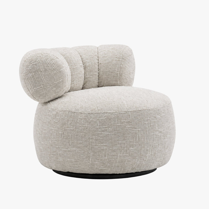BLAIR Fauteuil pivotant en tissu texturé beige
