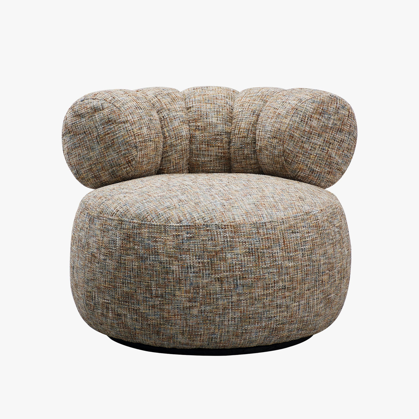 BLAIR Fauteuil pivotant en tissu texturé taupe - Fauteuils - Mobilier Deco