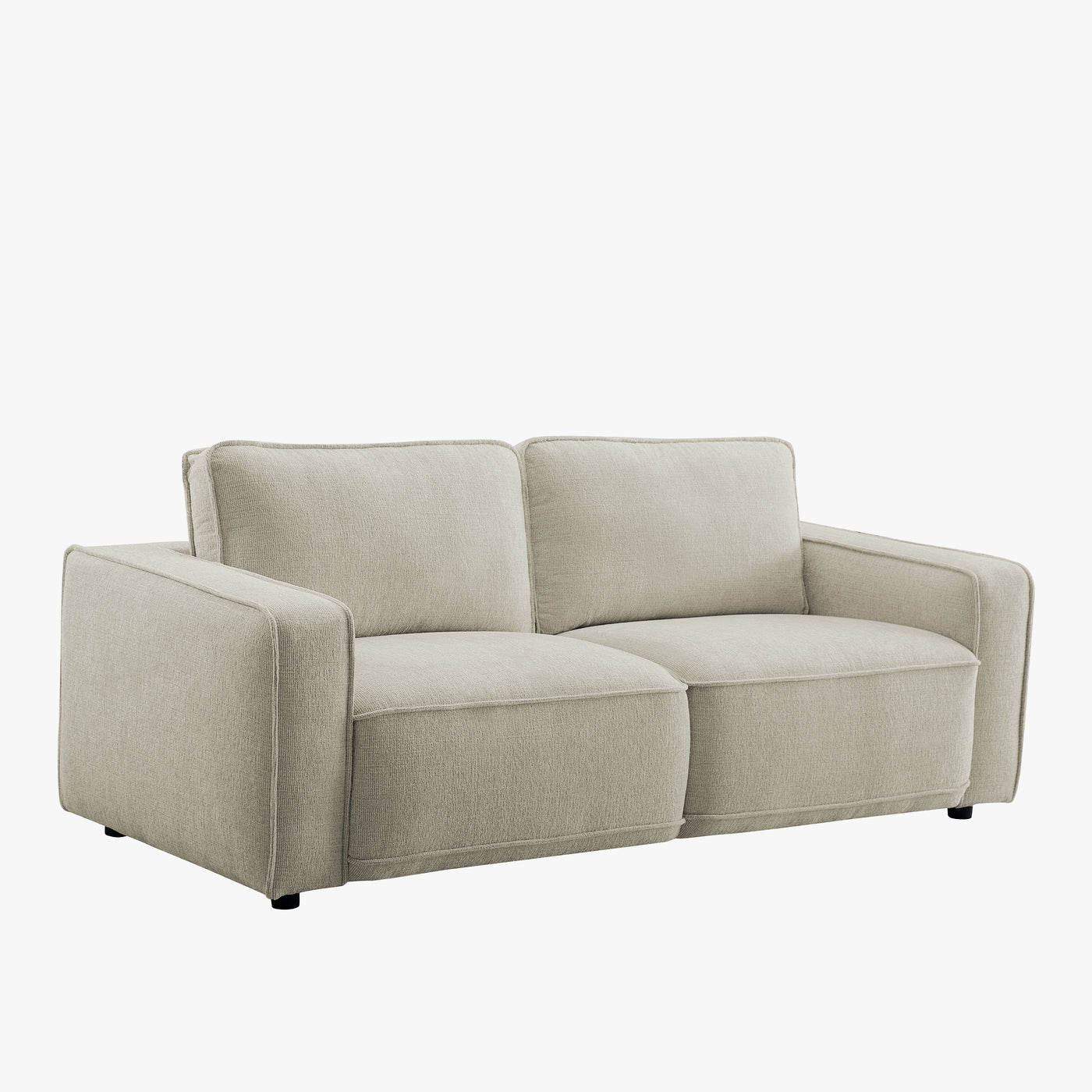 KALYA Canapé 3 places en tissu beige