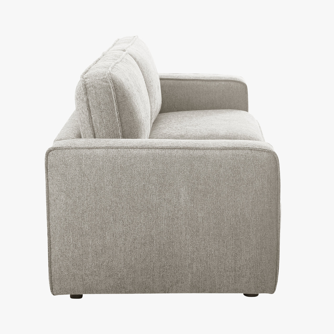 KALYA Canapé 3 places en tissu taupe