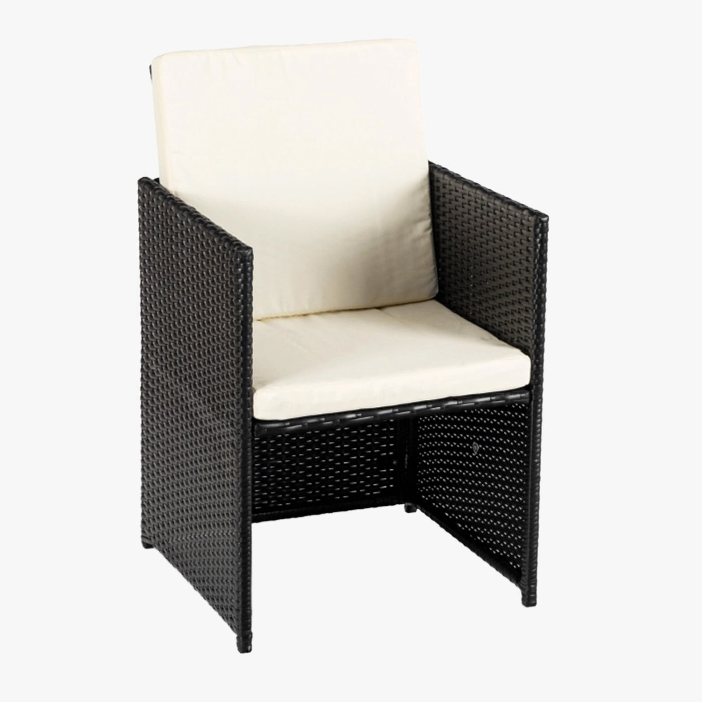 BONITO Ensemble de mobilier de jardin 8 places avec table en verre trempé noir - Mobilier de jardin - Mobilier Deco