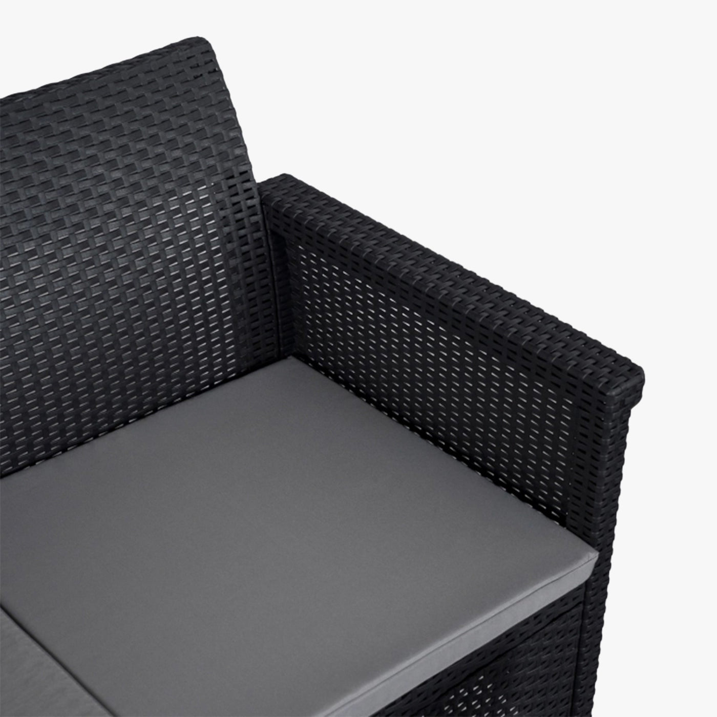 BRENTA Ensemble de mobilier de jardin 4 places avec table noir - Mobilier de jardin - Mobilier Deco