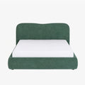 BRISTOL Lit double en tissu bouclette vert avec coffre 160x200 cm